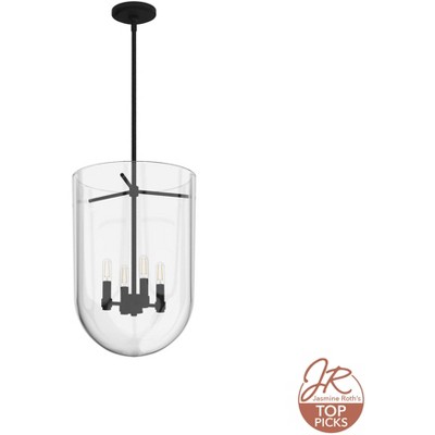 Sacha 14" Clear Glass and Nickel Pendant Light