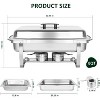 8QT Double Compartment Rectangular Food Warmer, Stainless Steel Portable Buffet Food Warmer Tray, Stackable for Buffets, Events and Parties - 2 of 3