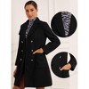 Allegra K Women's Notched Lapel Pockets Double Breasted Long Sleeve Trench Coats - 2 of 4