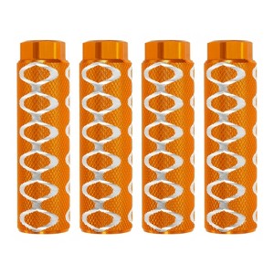 Unique Bargains Aluminum Alloy Anti-Skid BMX Mountain Cycling Fit 3/8 Inch Axles Rear Stunt Bike Pegs 4 Pcs - 1 of 3