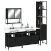vidaXL 4-Piece Bathroom Set with Engineered Wood Furniture - Wall-Mounted Mirror Cabinet, Sink Cabinets, Storage Unit - Black - 2 of 4