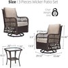 GustoWave 3-Piece Outdoor Wicker Patio Bistro Set  for Backyard, Porch, Deck, Balcony, Garden - 3 of 4
