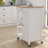 KTMBDW Kitchen Island,Kitchen Cart for Home,Rolling Serving Cart on Wheel with Drawer and Storage Shelves,Kitchen Serving Cart for Dining Room,White - 3 of 4