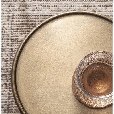 Antique Brass and Black Round Metal Drink Table