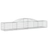 vidaXL Galvanized Iron Arched Gabion Basket, Decorative and Sound-Insulating Garden Barrier with Durable Construction and Wide Application, Silver - 2 of 4