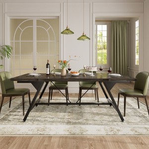 Aheaplus Farmhouse Dining Table for 8 People, 70.8-Inch Rectangular Wood Kitchen Table - 1 of 4