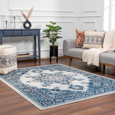 Hauteloom Istanbul Medallion Blue Area Rug