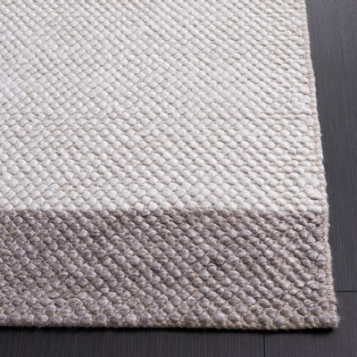 Handmade Ivory and Brown Wool Flat Woven 4' x 6' Area Rug