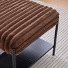 Sapphtopaz Ottoman Faux Fur Foot Stool with Metal Legs Modern Ottoman with Wooden Open Storage Shelf for Living Room, Bedroom, Entryway - 2 of 4