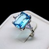 Myriam Statement Ring Created Emerald Blue Topaz Womens Ginger Lyne Collection Size 9 (10) - 4 of 4