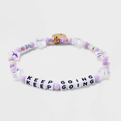 Little Words Project Keep Going Beaded Bracelet - Light Purple S/M