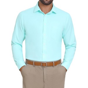 INSPIRE CHIC Men's Button Down Long Sleeve Business Pattern Dress Shirt - 1 of 4