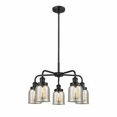 Bell - 5 Light Stem Hung Chandelier In Art Deco Style-14.75 Inches Tall and 23 Inches Wide