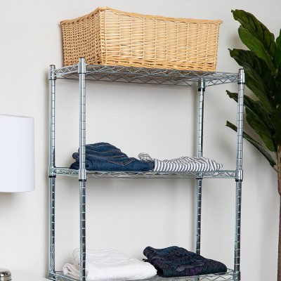 Industrial 4-Tier Chromed Steel Adjustable Shelving Unit, Silver