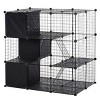 Pet Playpen Small Animal Cage with 56 Panels Ramps Doors and Storage Shelf for Rabbit,Indoor DIY Habitat Enclosure - LAOTIES - 4 of 4