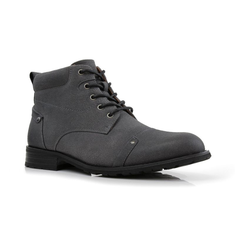 Ferro Aldo Mens Colin MFA806033 Suede Mid Top Lace-up Work Boots, in Slate Blue Suede, Size 7