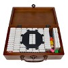 WE Games Mexican Train Dominoes with Wooden Treasure Box - White Tiles with Colored Pips - Thick Size - 3 of 4