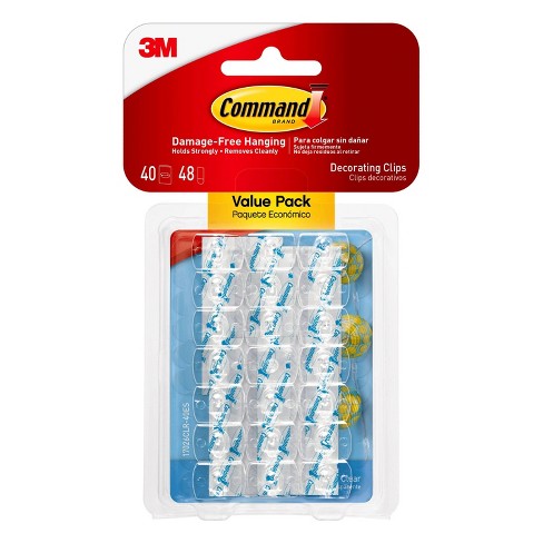 3M COMMAND Hooks Decorating Clips Self-Adhesive Strips Wall Hanging Fairy Lights 