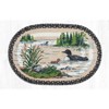 Earth Rugs Loons Oval Patch Tread 20"x30" – Hand-Stenciled Braided Jute Rug with Rustic Lakehouse Wildlife Scene - 2 of 3