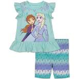 Disney Frozen Princess Anna Elsa Baby Girls T-Shirt and Shorts Outfit Set - Infant