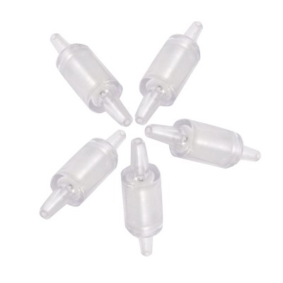 Unique Bargains Non-return Plastic Air Pump Check Valves Clear for Aquarium 5 Pcs