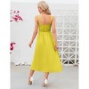 Womens Summer Dress Strap A-Line Drees High Waist Sundress Front Button Ruffle Trim Detail - 2 of 4