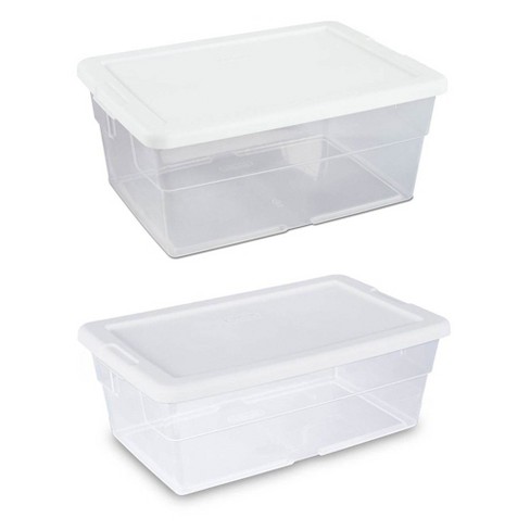 Tote Sterilite 15 Qt 12 Pack Plastic Storage Container 12 Pack and 6 Qt 
