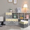 FONTOI 4PCS Foldable Storage Cubes, Storage Bins with Side Handles, Toy Box, Clothes Storage Organizer, Beige+Grey, 12"*12"*12" - 2 of 4