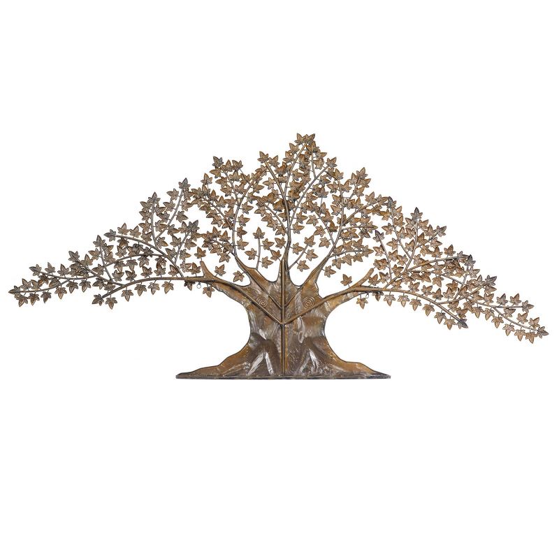 Metal Tree Indoor Outdoor Wall Decor with Leaves - Olivia & May, 4 of 5