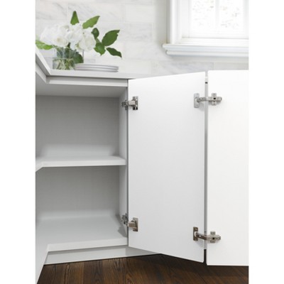 Nickel Soft Close 165 Degree Frameless Cabinet Hinge Pair