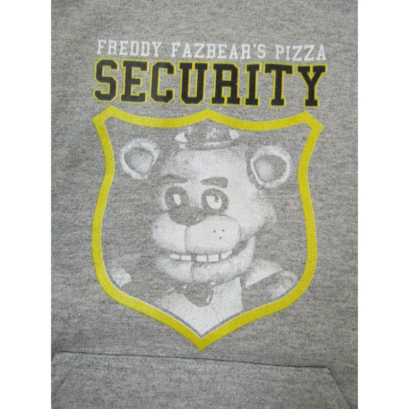 Five Nights at Freddy's Fazbear's Pizza Security Youth Athletic Gray Hoodie, 2 of 3