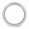 Black Bow Jewelry 8mm Stainless Steel & 1/6 Ctw Blk Diamond Ridged Edge Comfort Fit Band - 2 of 4