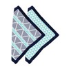 Bacati - Liam Aztec Print Aqua/Navy Triangles Muslin 2 pc Security Blankets - 3 of 4