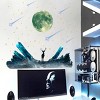 Pvc Moon Meteor Luminous Star Wall Stickers Wall Decals Bedroom Living Room Luminous Self-adhesive Decorative Stickers For Kids Girls Boys - 3 of 4