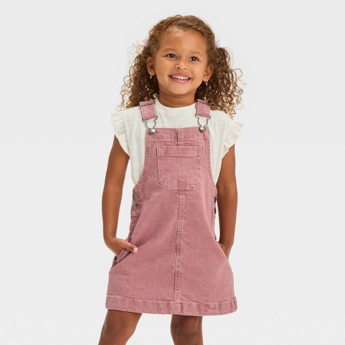 Toddler Girls Denim Skirtall Dress Cat Jack Pink 12M