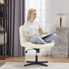 MAYEERTY Criss Cross Legged Chair, Armless Office Desk Wide Seat No Wheels, Swivel Height Adjustable Comfy - 3 of 4