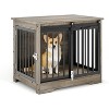32"Dog Crate Furniture with Barn Doors,Heavy Duty Wooden Pet Kennel Cage,Double Door Chew&Escape Resistant,Side Table Dog Crate for Small&Medium Dogs - 3 of 4