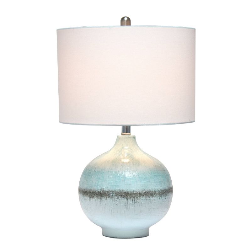 Bayside Horizon Table Lamp with Fabric Shade White/Light Blue - Lalia Home, 2 of 8