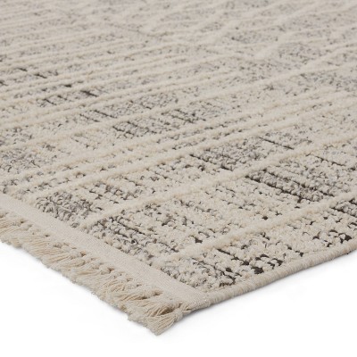 Caiya Modern Moroccan Cream & Gray Trellis Synthetic Rug
