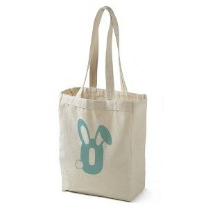 Bunny Monogram Canvas Tote Bags, Blue - 1 of 2