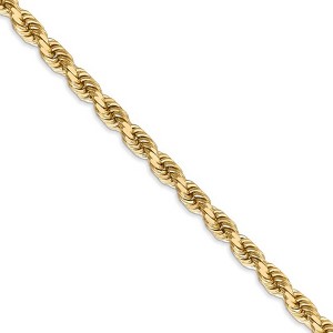 Black Bow Jewelry 4.5mm, 14k Yellow Gold, Diamond Cut Solid Rope Chain Necklace - 1 of 4