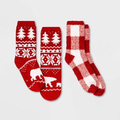 Kids' 2pk FairI sle Cozy Crew Socks - Wondershop™ Pink XS/S