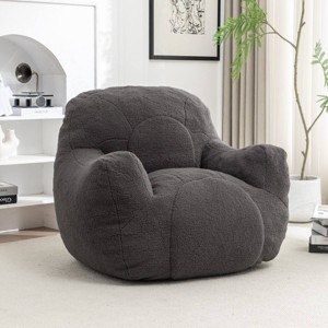 Foam Filled Teddy Bean Bag Chair,Oversized Bean Bag Sofa with Armrests for Adults Bedroom Living Room,Plush Lounge Bean Bag Couch-Coolbibila - 1 of 4