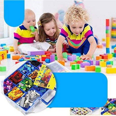Blue Plastic Toy Organizer with 30 Compartments
