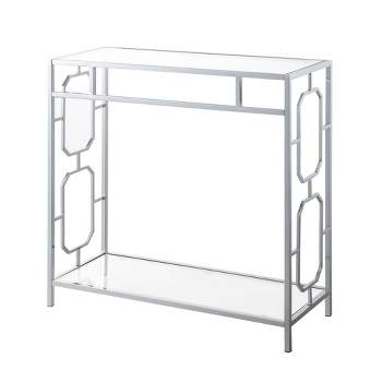 Omega Chrome Glass Hall Table with Shelf Glass/Chrome - Breighton Home