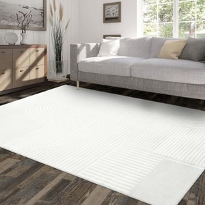 Rug Contemporary Washable Rugs Geometric Office Rug Large Rugs for Living Room Nursery Rug Neutral Area Rug - 1 of 4