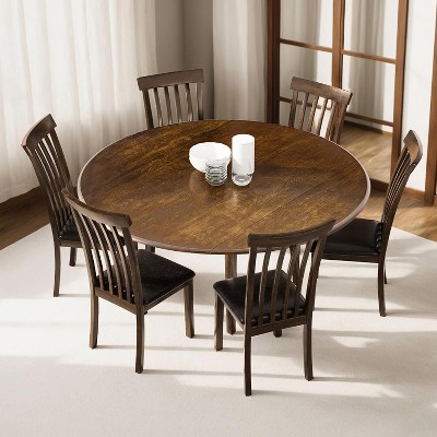AMERLIFE Mid-Century Solid Wood Foldable Dining Table Set