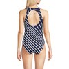 Lands' End Women's Tugless High Neck Portrait Back One Piece Swimsuit - 2 of 3