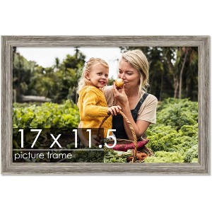 PosterPalooza | 17x11.5 Thin Barnwood Picture Frame, UV Acrylic, 2 Finishes - Grey and Black - 1 of 4