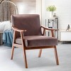 GDFStudio Torin Mid-Century Modern Rubberwood Upholstered Chair - 2 of 4